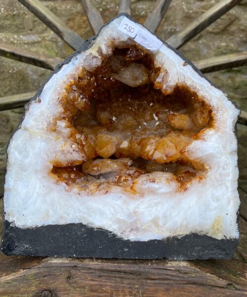 Alternative view of Citrine Geode 250 Crystal Cluster Druzy Premium Grade 15.68kg H23xW24xD22cm