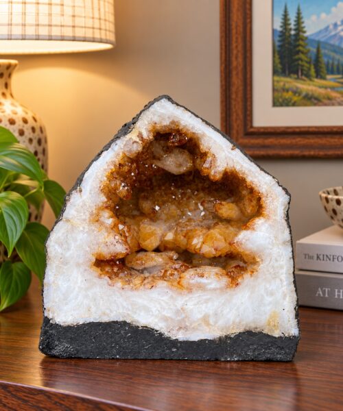 Citrine Geode 250 Crystal Cluster Druzy Premium Grade 15.68kg H23xW24xD22cm