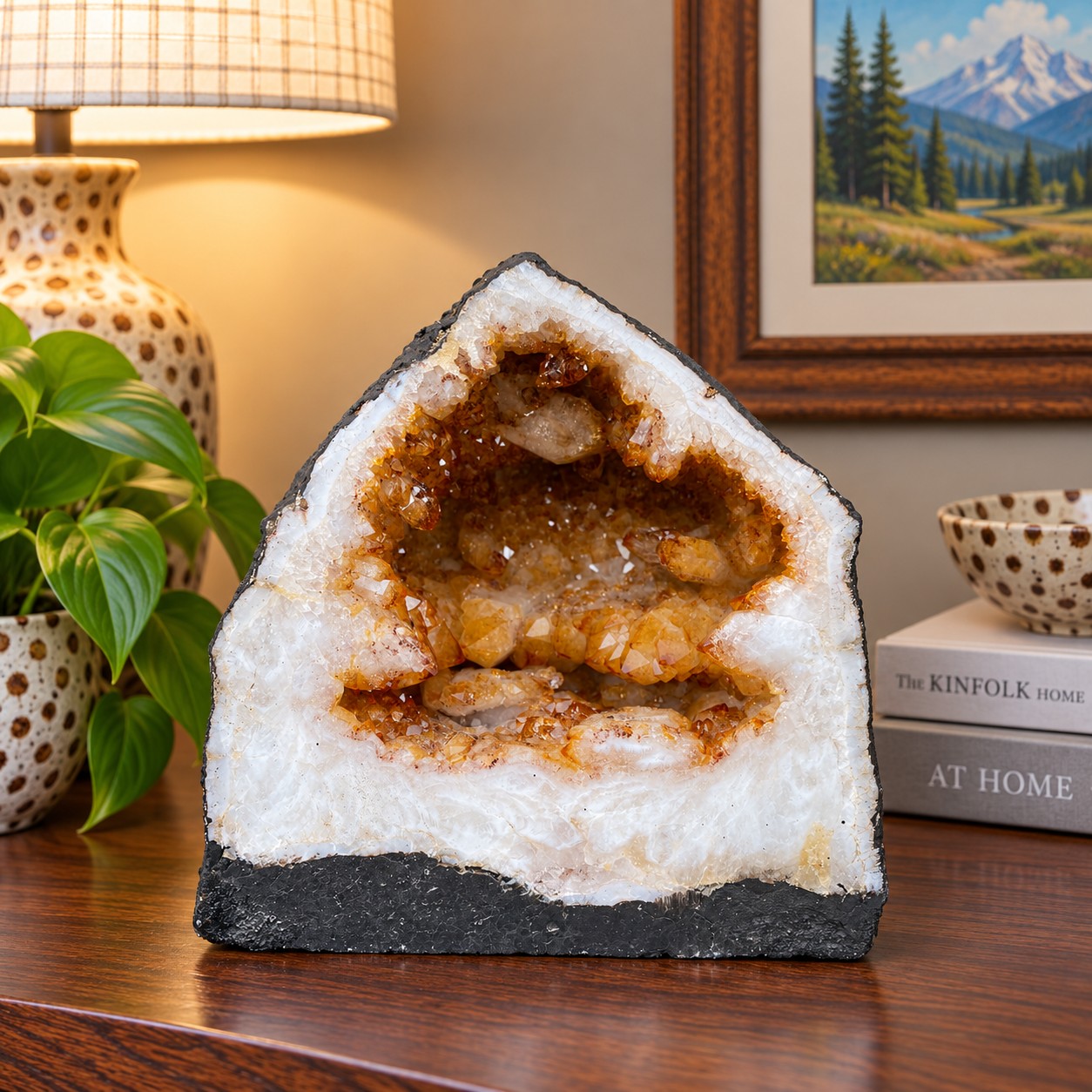 Citrine Geode 250 Crystal Cluster Druzy Premium Grade 15.68kg H23xW24xD22cm