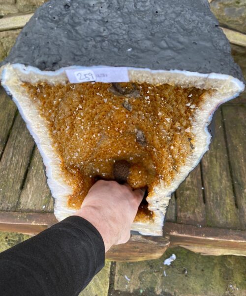 Tall Citrine Geode 259 Crystal Cluster Druzy Premium Grade 18.73kg H47xW21xD18cm - Image 3