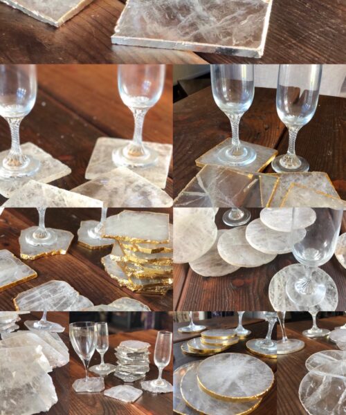 Clear Crystal Quartz Coasters