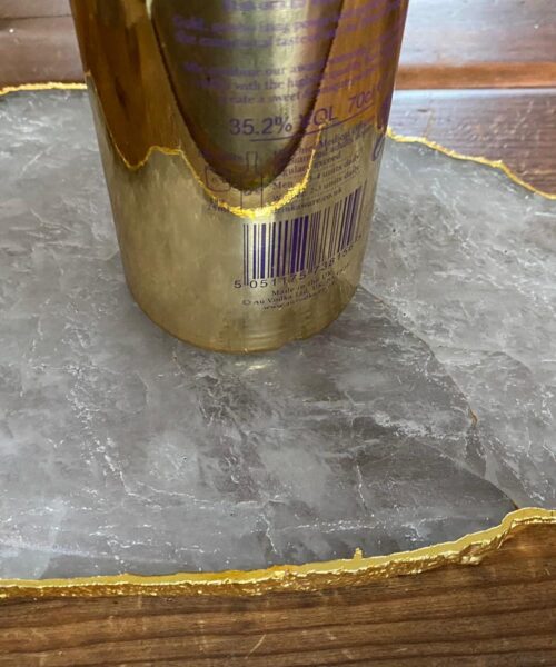 Large Premium Clear Quartz Natural Shape Gold Edge Platter 5 / Cheeseboard / Tray / Sign Board L26xW20xD1cm - 976g - Image 9
