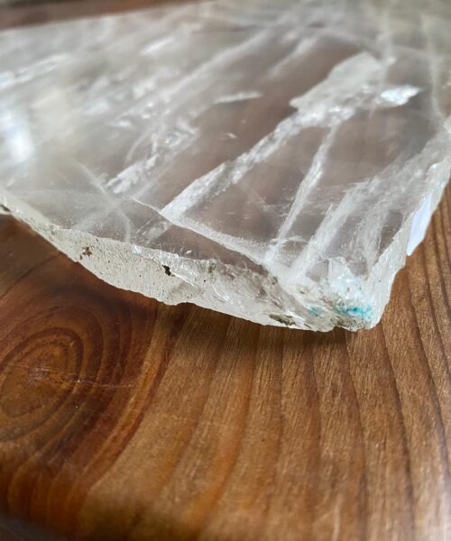 Alternative view of Large Premium Clear Quartz Natural Shape Natural Edge Platter 1 / Cheeseboard / Tray / Sign Board L30xW23xD1cm - 1440g