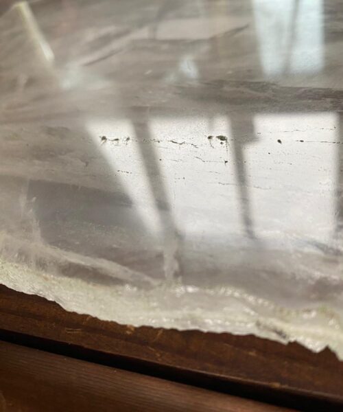 Large Premium Clear Quartz Natural Shape Natural Edge Platter 1 / Cheeseboard / Tray / Sign Board L30xW23xD1cm - 1440g - Image 5