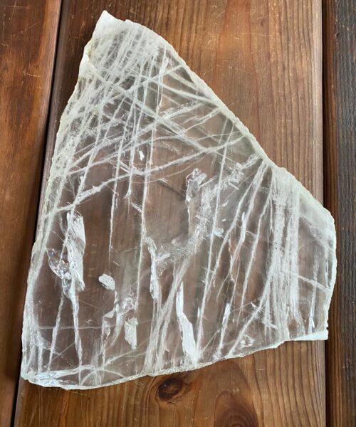 Large Premium Clear Quartz Natural Shape Natural Edge Platter 1 / Cheeseboard / Tray / Sign Board L30xW23xD1cm - 1440g - Image 6