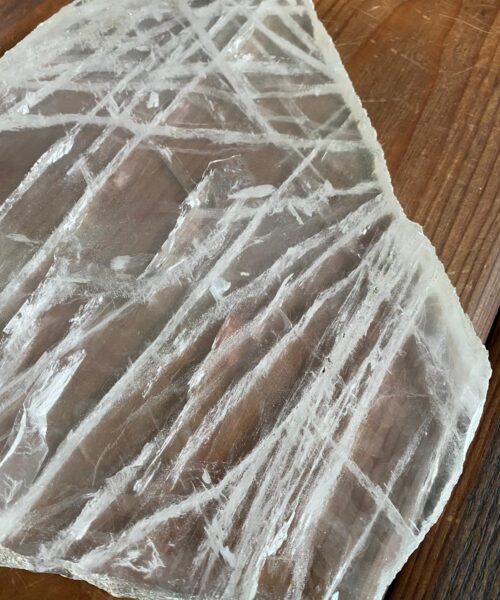 Large Premium Clear Quartz Natural Shape Natural Edge Platter 1 / Cheeseboard / Tray / Sign Board L30xW23xD1cm - 1440g - Image 7