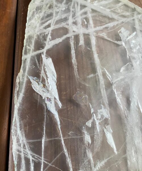 Large Premium Clear Quartz Natural Shape Natural Edge Platter 1 / Cheeseboard / Tray / Sign Board L30xW23xD1cm - 1440g - Image 8