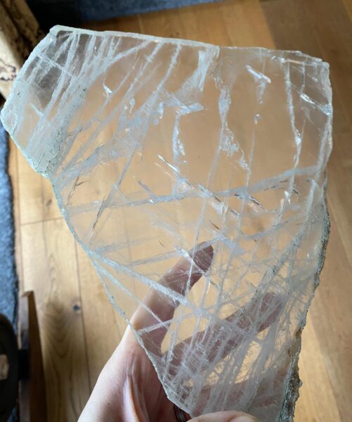 Large Premium Clear Quartz Natural Shape Natural Edge Platter 2 / Cheeseboard / Tray / Sign Board L30xW25xD1cm - 1355g - Image 14