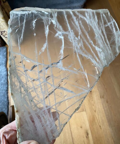 Large Premium Clear Quartz Natural Shape Natural Edge Platter 2 / Cheeseboard / Tray / Sign Board L30xW25xD1cm - 1355g - Image 15