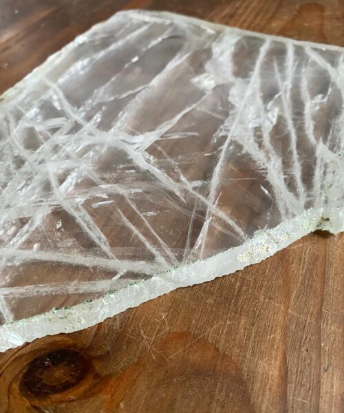 Alternative view of Large Premium Clear Quartz Natural Shape Natural Edge Platter 2 / Cheeseboard / Tray / Sign Board L30xW25xD1cm - 1355g