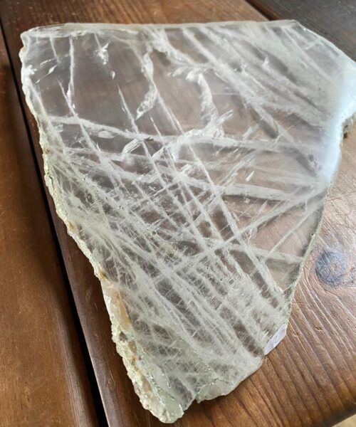 Large Premium Clear Quartz Natural Shape Natural Edge Platter 2 / Cheeseboard / Tray / Sign Board L30xW25xD1cm - 1355g - Image 3