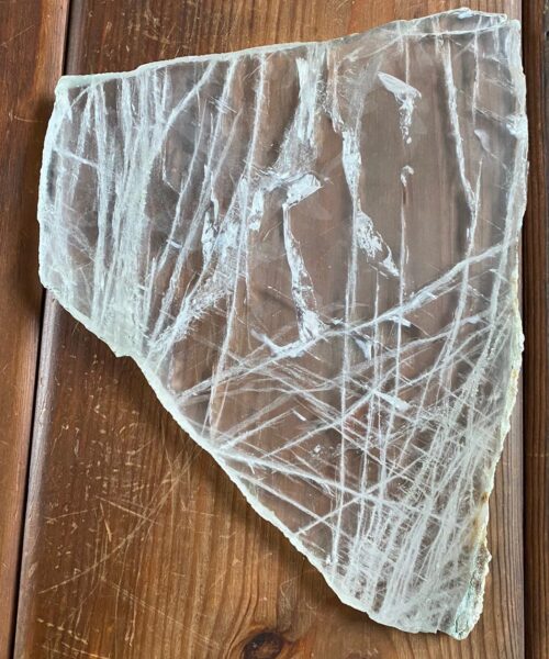 Large Premium Clear Quartz Natural Shape Natural Edge Platter 2 / Cheeseboard / Tray / Sign Board L30xW25xD1cm - 1355g - Image 7