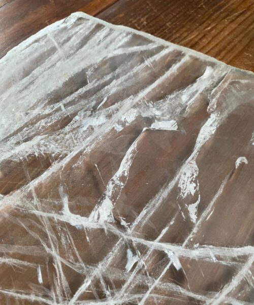Large Premium Clear Quartz Natural Shape Natural Edge Platter 2 / Cheeseboard / Tray / Sign Board L30xW25xD1cm - 1355g - Image 9