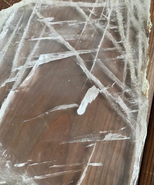 Large Premium Clear Quartz Natural Shape Natural Edge Platter 4 / Cheeseboard / Tray / Sign Board L24xW27xD1cm - 1338g - Image 6