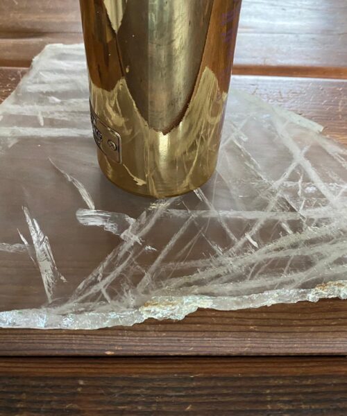 Large Premium Clear Quartz Natural Shape Natural Edge Platter 4 / Cheeseboard / Tray / Sign Board L24xW27xD1cm - 1338g - Image 9