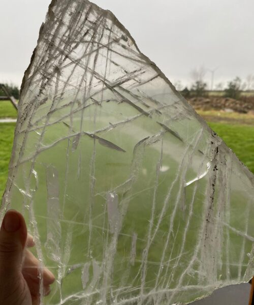 Large Premium Clear Quartz Natural Shape Natural Edge Platter 5 / Cheeseboard / Tray / Sign Board L31xW25xD1cm - 1473g - Image 13