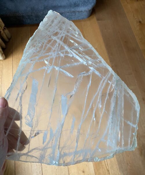 Large Premium Clear Quartz Natural Shape Natural Edge Platter 5 / Cheeseboard / Tray / Sign Board L31xW25xD1cm - 1473g - Image 14