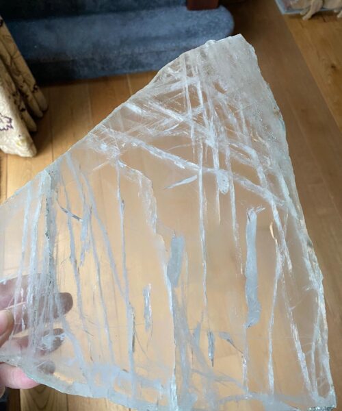 Large Premium Clear Quartz Natural Shape Natural Edge Platter 5 / Cheeseboard / Tray / Sign Board L31xW25xD1cm - 1473g - Image 15