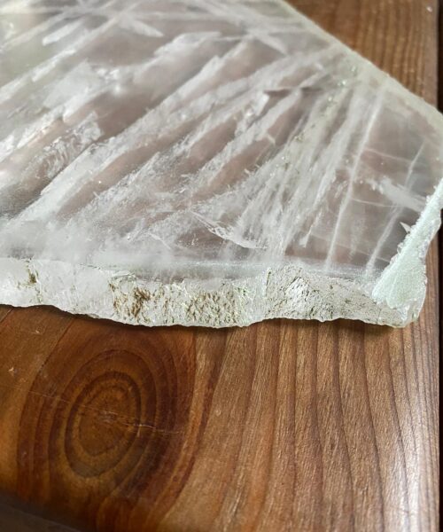 Alternative view of Large Premium Clear Quartz Natural Shape Natural Edge Platter 5 / Cheeseboard / Tray / Sign Board L31xW25xD1cm - 1473g
