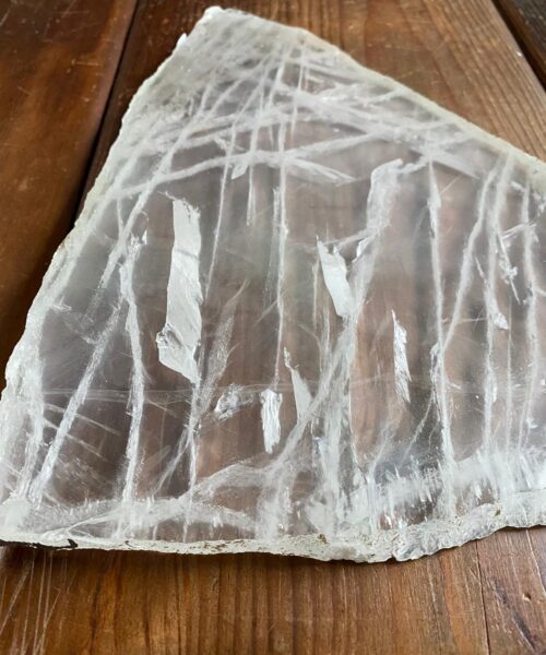 Large Premium Clear Quartz Natural Shape Natural Edge Platter 5 / Cheeseboard / Tray / Sign Board L31xW25xD1cm - 1473g - Image 3