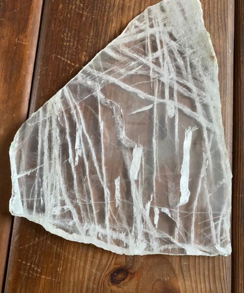 Large Premium Clear Quartz Natural Shape Natural Edge Platter 5 / Cheeseboard / Tray / Sign Board L31xW25xD1cm - 1473g - Image 5