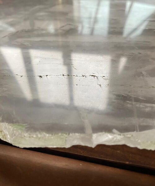 Large Premium Clear Quartz Natural Shape Natural Edge Platter 5 / Cheeseboard / Tray / Sign Board L31xW25xD1cm - 1473g - Image 6