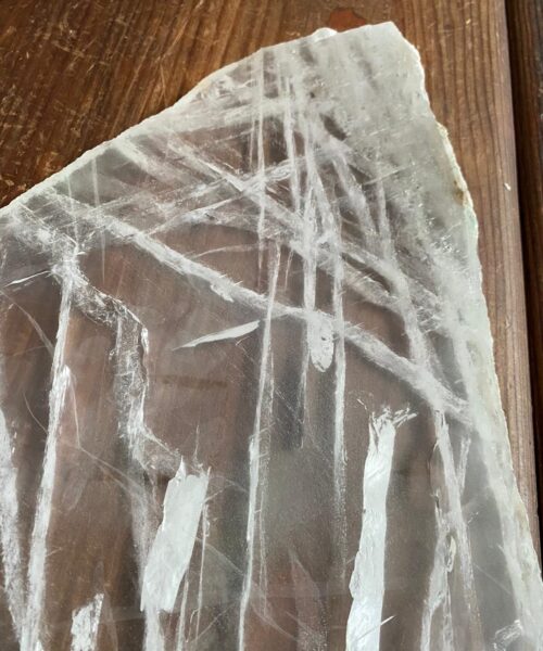 Large Premium Clear Quartz Natural Shape Natural Edge Platter 5 / Cheeseboard / Tray / Sign Board L31xW25xD1cm - 1473g - Image 7
