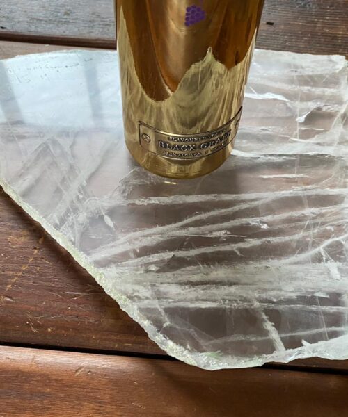 Large Premium Clear Quartz Natural Shape Natural Edge Platter 5 / Cheeseboard / Tray / Sign Board L31xW25xD1cm - 1473g - Image 9