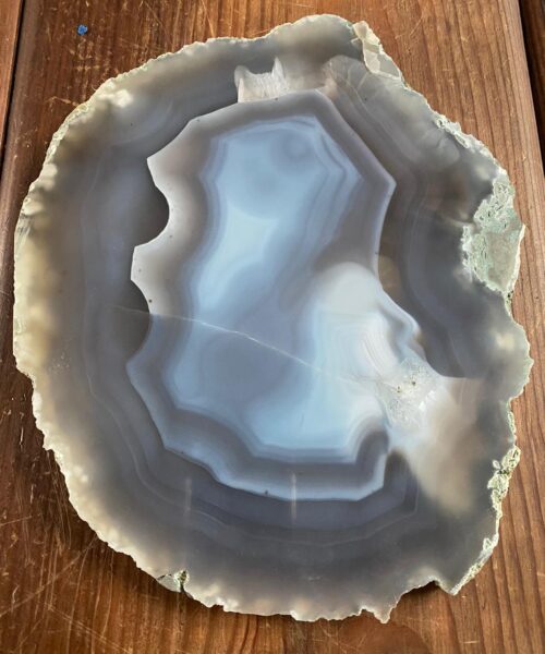 Alternative view of Large Premium Grey Agate Natural Shape Natural Edge Platter 1 / Cheeseboard / Tray / Sign Board L23xW19xD1cm – 1007g