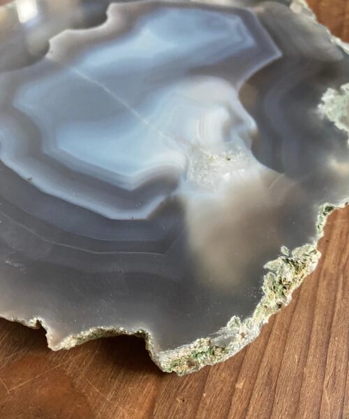 Large Premium Grey Agate Natural Shape Natural Edge Platter 1 / Cheeseboard / Tray / Sign Board L23xW19xD1cm – 1007g - Image 3