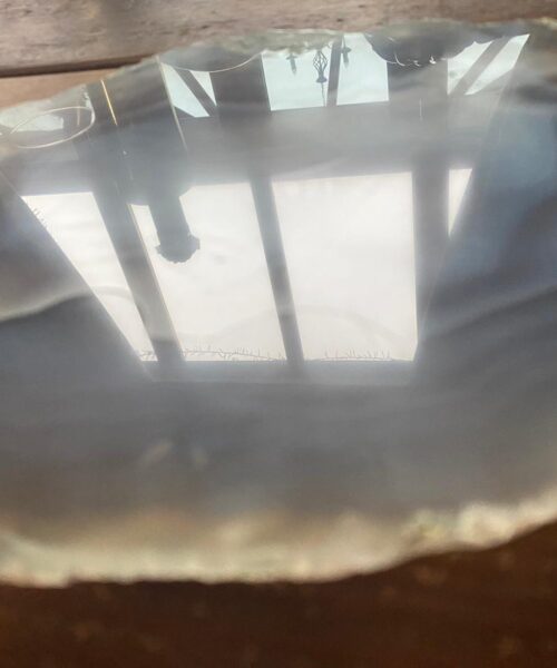 Large Premium Grey Agate Natural Shape Natural Edge Platter 1 / Cheeseboard / Tray / Sign Board L23xW19xD1cm – 1007g - Image 4
