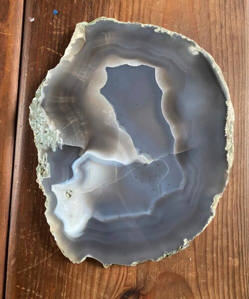 Large Premium Grey Agate Natural Shape Natural Edge Platter 1 / Cheeseboard / Tray / Sign Board L23xW19xD1cm – 1007g - Image 6