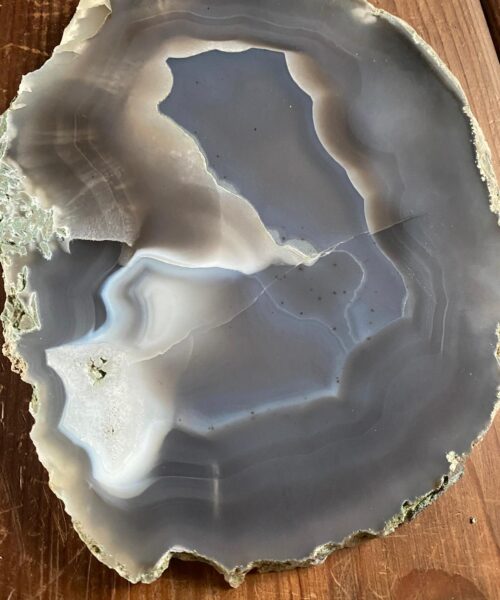 Large Premium Grey Agate Natural Shape Natural Edge Platter 1 / Cheeseboard / Tray / Sign Board L23xW19xD1cm – 1007g - Image 7