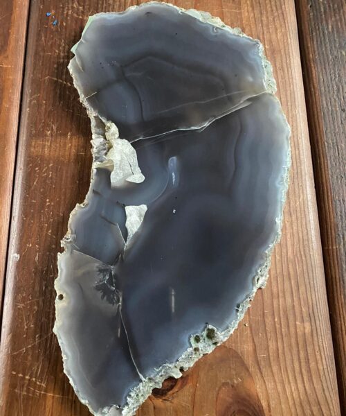 Alternative view of Large Premium Grey Agate Natural Shape Natural Edge Platter 2 / Cheeseboard / Tray / Sign Board L32xW17xD1cm – 1219g