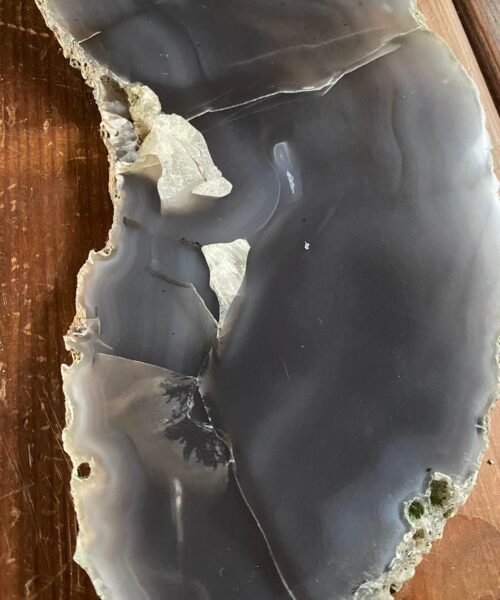 Large Premium Grey Agate Natural Shape Natural Edge Platter 2 / Cheeseboard / Tray / Sign Board L32xW17xD1cm – 1219g - Image 3