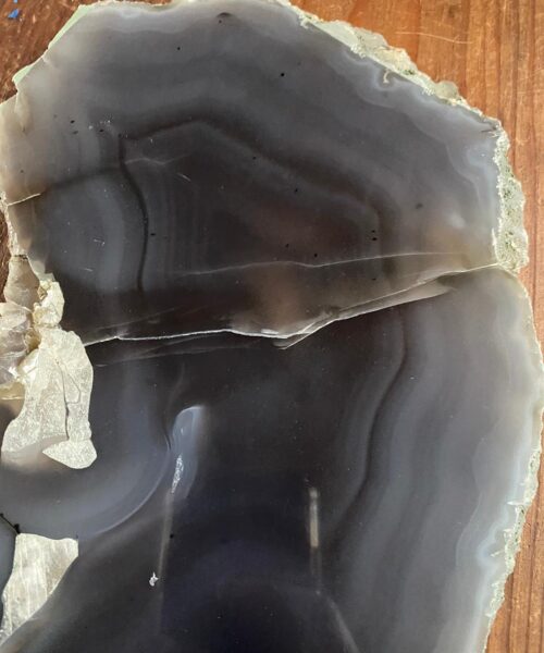 Large Premium Grey Agate Natural Shape Natural Edge Platter 2 / Cheeseboard / Tray / Sign Board L32xW17xD1cm – 1219g - Image 4