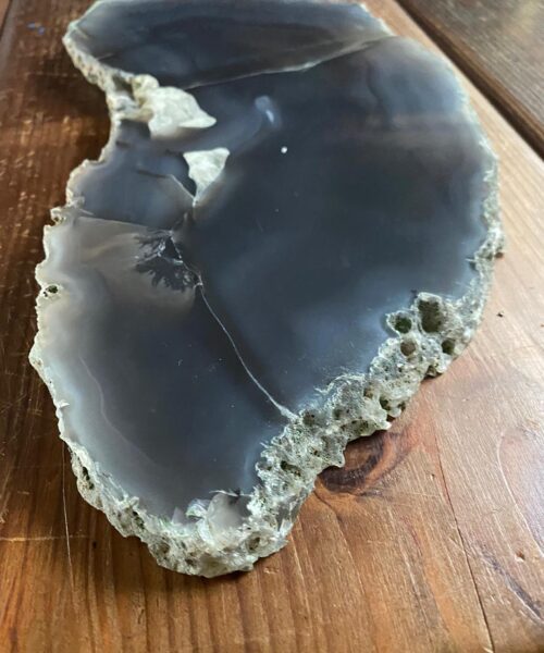 Large Premium Grey Agate Natural Shape Natural Edge Platter 2 / Cheeseboard / Tray / Sign Board L32xW17xD1cm – 1219g - Image 5
