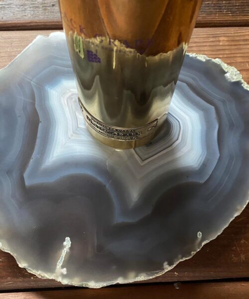 Large Premium Grey Agate Natural Shape Natural Edge Platter 4 / Cheeseboard / Tray / Sign Board L25xW22xD1cm – 1214g - Image 10