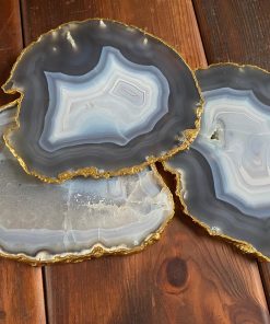 Grey Agate Gold Platters