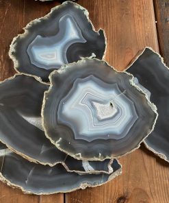 Grey Agate Silver Platters