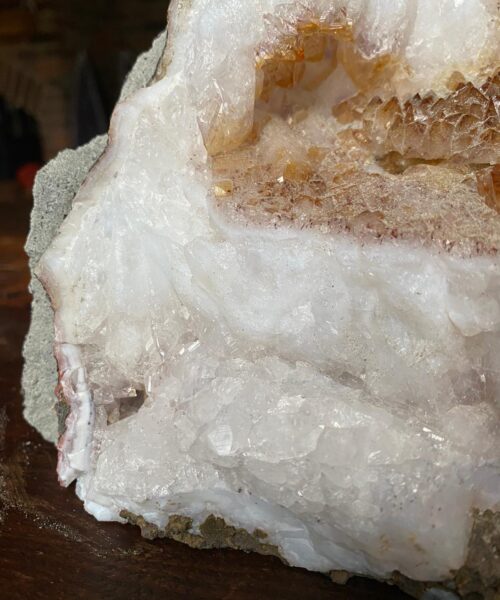 Premium High Grade Special Citrine Druzy 4 Mini Geode Cluster Piece 5.886g H13xW27xD18cm - Image 11