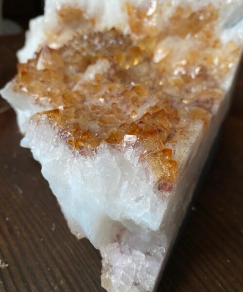 Premium High Grade Special Citrine Druzy 4 Mini Geode Cluster Piece 5.886g H13xW27xD18cm - Image 5