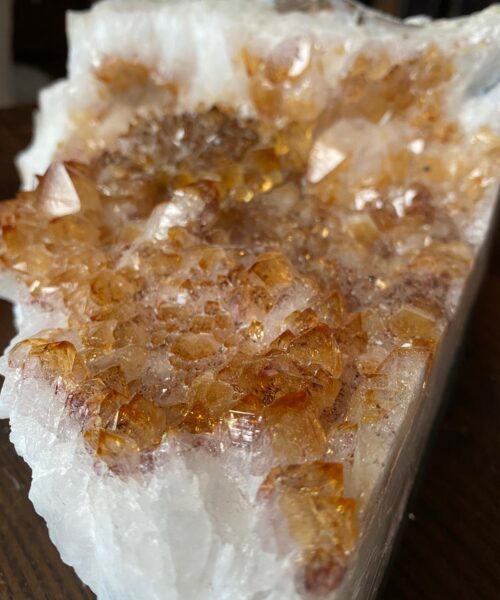 Premium High Grade Special Citrine Druzy 4 Mini Geode Cluster Piece 5.886g H13xW27xD18cm - Image 6