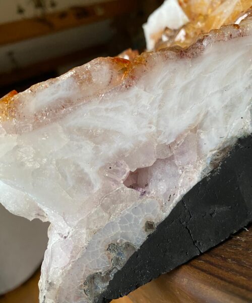 Premium High Grade Special Citrine Druzy 4 Mini Geode Cluster Piece 5.886g H13xW27xD18cm - Image 9