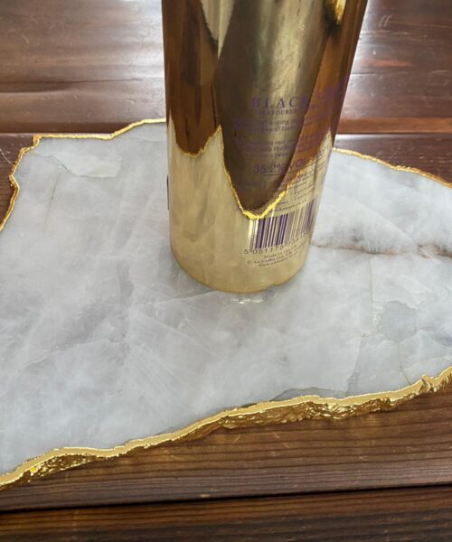 Large Premium White Quartz Natural Shape Gold Edge Platter 4 / Cheeseboard / Tray / Sign Board L28xW24xD1cm - 1402g - Image 13