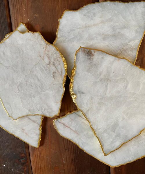 White Quartz Gold Edge