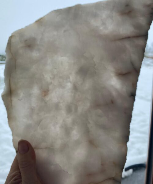 Large Premium White Quartz Natural Shape Natural Edge Platter 1 / Cheeseboard / Tray / Sign Board L32xW22xD1cm - 1466g - Image 12