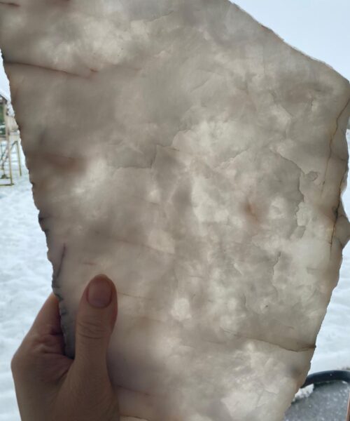 Large Premium White Quartz Natural Shape Natural Edge Platter 1 / Cheeseboard / Tray / Sign Board L32xW22xD1cm - 1466g - Image 13