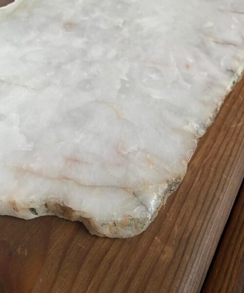 Alternative view of Large Premium White Quartz Natural Shape Natural Edge Platter 1 / Cheeseboard / Tray / Sign Board L32xW22xD1cm - 1466g