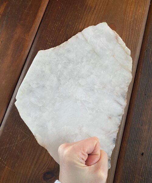 Large Premium White Quartz Natural Shape Natural Edge Platter 2 / Cheeseboard / Tray / Sign Board L33xW20xD1cm - 1495g - Image 12